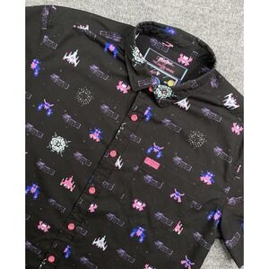 Retro Rifle Shirt Men's L The Arcade Series Black AOP Button down